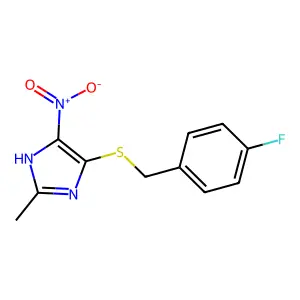 4-[(4-fluorophenyl)methylsulfanyl]-2-methyl-5-nitro-1H-imidazole structure