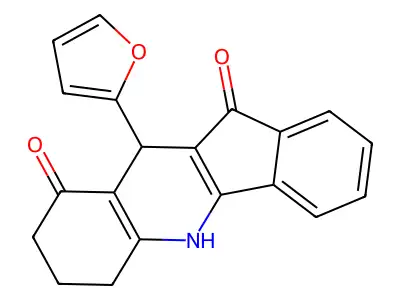 10-(furan-2-yl)-6,7,8,10-tetrahydro-5H-indeno[1,2-b]quinoline-9,11-dione structure