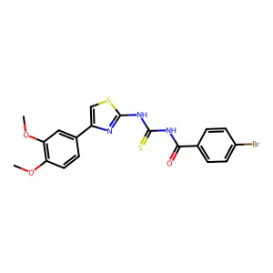 4-bromo-N-[[4-(3,4-dimethoxyphenyl)-1,3-thiazol-2-yl]carbamothioyl]benzamide structure