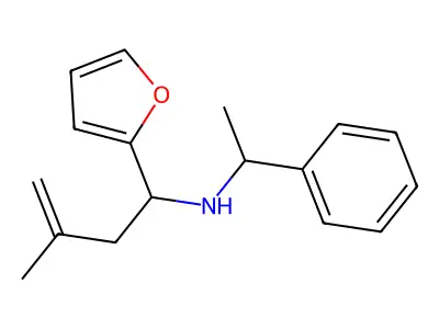 1-(furan-2-yl)-3-methyl-N-(1-phenylethyl)but-3-en-1-amine structure