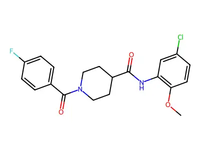 N-(5-chloro-2-methoxyphenyl)-1-(4-fluorobenzoyl)piperidine-4-carboxamide structure