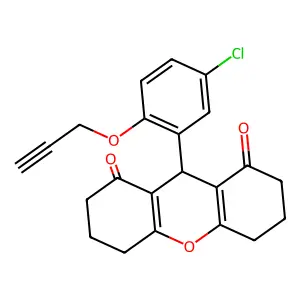 9-(5-chloro-2-prop-2-ynoxyphenyl)-3,4,5,6,7,9-hexahydro-2H-xanthene-1,8-dione structure