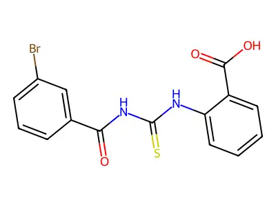 2-({[(3-Bromophenyl)carbonyl]carbamothioyl}amino)benzoic acid structure