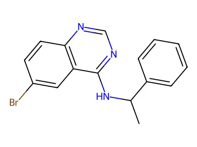 6-bromo-N-(1-phenylethyl)quinazolin-4-amine structure