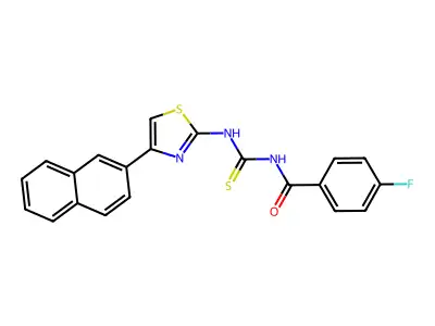 4-fluoro-N-[(4-naphthalen-2-yl-1,3-thiazol-2-yl)carbamothioyl]benzamide structure