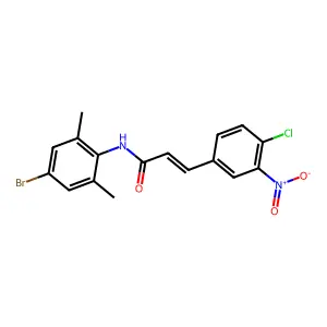 (E)-N-(4-bromo-2,6-dimethylphenyl)-3-(4-chloro-3-nitrophenyl)prop-2-enamide structure