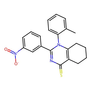 2-(3-nitrophenyl)-1-(o-tolyl)-5,6,7,8-tetrahydroquinazoline-4(1H)-thione structure