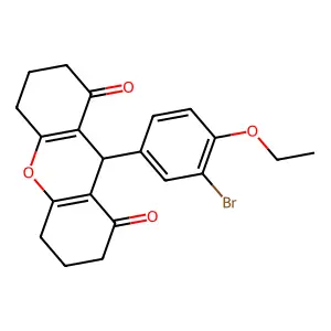 9-(3-bromo-4-ethoxyphenyl)-3,4,5,6,7,9-hexahydro-2H-xanthene-1,8-dione structure