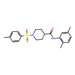 N-(2,5-dimethylphenyl)-1-(4-methylphenyl)sulfonylpiperidine-4-carboxamide structure
