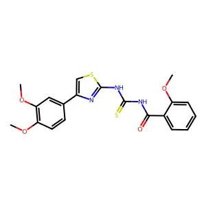 N-[[4-(3,4-dimethoxyphenyl)-1,3-thiazol-2-yl]carbamothioyl]-2-methoxybenzamide structure