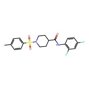N-(2,4-difluorophenyl)-1-(4-methylbenzenesulfonyl)piperidine-4-carboxamide structure