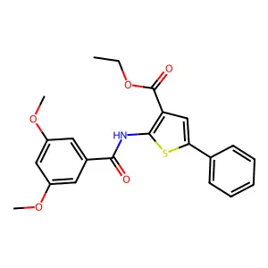 Ethyl 2-[(3,5-dimethoxybenzoyl)amino]-5-phenyl-3-thiophenecarboxylate structure