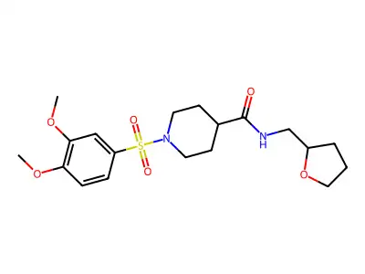 1-(3,4-dimethoxyphenyl)sulfonyl-N-(oxolan-2-ylmethyl)piperidine-4-carboxamide structure