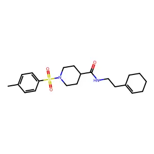 N-[2-(cyclohexen-1-yl)ethyl]-1-(4-methylphenyl)sulfonylpiperidine-4-carboxamide structure
