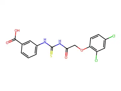 3-[[2-(2,4-Dichlorophenoxy)acetyl]carbamothioylamino]benzoic acid structure