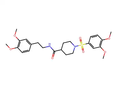 N-[2-(3,4-dimethoxyphenyl)ethyl]-1-[(3,4-dimethoxyphenyl)sulfonyl]piperidine-4-carboxamide structure