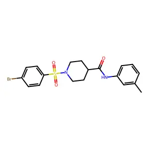 1-(4-bromophenyl)sulfonyl-N-(3-methylphenyl)piperidine-4-carboxamide structure