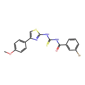 3-bromo-N-{[4-(4-methoxyphenyl)-1,3-thiazol-2-yl]carbamothioyl}benzamide structure