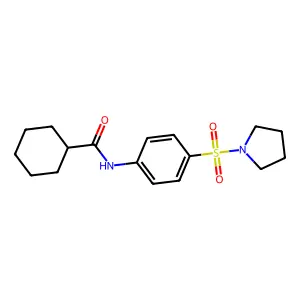 N-[4-(pyrrolidin-1-ylsulfonyl)phenyl]cyclohexanecarboxamide structure