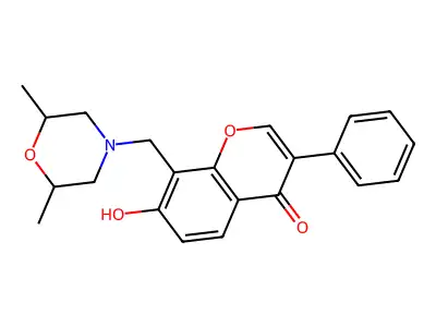 8-[(2,6-Dimethylmorpholin-4-yl)methyl]-7-hydroxy-3-phenylchromen-4-one structure