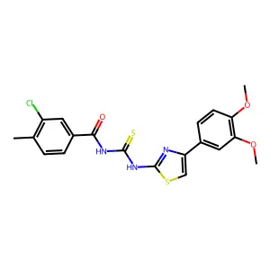 3-chloro-N-[[4-(3,4-dimethoxyphenyl)-1,3-thiazol-2-yl]carbamothioyl]-4-methylbenzamide structure