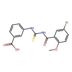 3-[(5-Bromo-2-methoxybenzoyl)carbamothioylamino]benzoic acid structure