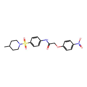 2-{4-nitrophenoxy}-N-{4-[(4-methylpiperidin-1-yl)sulfonyl]phenyl}acetamide structure