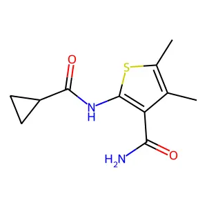 2-(Cyclopropanecarboxamido)-4,5-dimethylthiophene-3-carboxamide structure