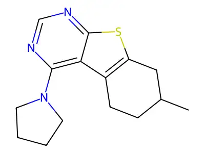 7-Methyl-4-pyrrolidin-1-yl-5,6,7,8-tetrahydro-[1]benzothiolo[2,3-d]pyrimidine structure
