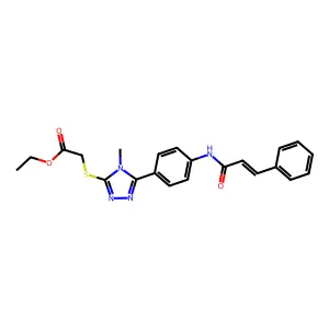 ethyl {[4-methyl-5-(4-{[(2E)-3-phenylprop-2-enoyl]amino}phenyl)-4H-1,2,4-triazol-3-yl]sulfanyl}acetate structure