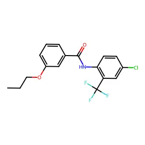 N-[4-chloro-2-(trifluoromethyl)phenyl]-3-propoxybenzamide structure