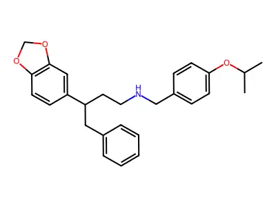 3-(1,3-benzodioxol-5-yl)-4-phenyl-N-[(4-propan-2-yloxyphenyl)methyl]butan-1-amine structure