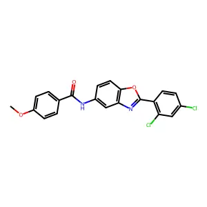 N-[2-(2,4-dichlorophenyl)-1,3-benzoxazol-5-yl]-4-methoxybenzamide structure