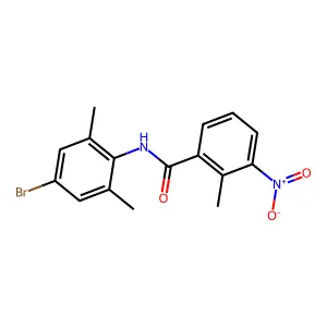 N-(4-bromo-2,6-dimethylphenyl)-2-methyl-3-nitrobenzamide structure