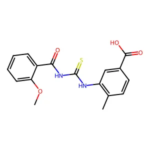 3-[(2-Methoxybenzoyl)carbamothioylamino]-4-methylbenzoic acid structure