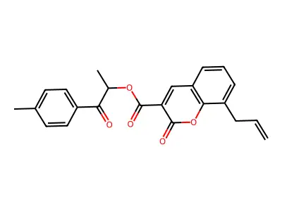 1-oxo-1-(p-tolyl)propan-2-yl 8-allyl-2-oxo-2H-chromene-3-carboxylate structure
