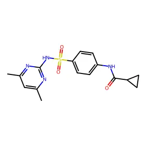 N-{4-[(4,6-dimethylpyrimidin-2-yl)sulfamoyl]phenyl}cyclopropanecarboxamide structure