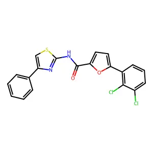5-(2,3-dichlorophenyl)-N-(4-phenyl-1,3-thiazol-2-yl)furan-2-carboxamide structure