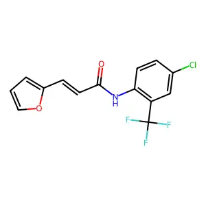 (E)-N-[4-chloro-2-(trifluoromethyl)phenyl]-3-(furan-2-yl)prop-2-enamide structure