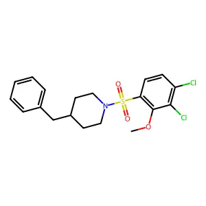 4-Benzyl-1-(3,4-dichloro-2-methoxybenzenesulfonyl)piperidine structure