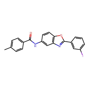 N-[2-(3-iodophenyl)-1,3-benzoxazol-5-yl]-4-methylbenzamide structure