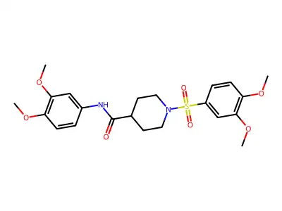 N-(3,4-dimethoxyphenyl)-1-(3,4-dimethoxyphenyl)sulfonylpiperidine-4-carboxamide structure