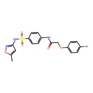 2-(4-bromophenoxy)-N-(4-{[(5-methyl-3-isoxazolyl)amino]sulfonyl}phenyl)acetamide structure