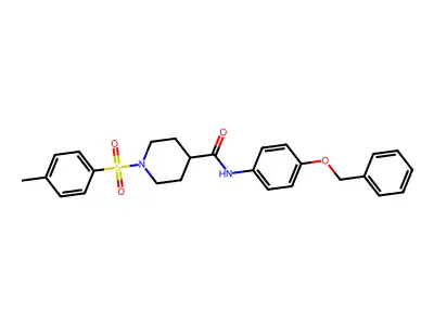 1-(4-methylphenyl)sulfonyl-N-(4-phenylmethoxyphenyl)piperidine-4-carboxamide structure