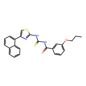 N-[(4-naphthalen-1-yl-1,3-thiazol-2-yl)carbamothioyl]-3-propoxybenzamide structure