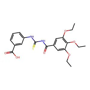 3-({[(3,4,5-Triethoxyphenyl)carbonyl]carbamothioyl}amino)benzoic acid structure