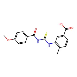 3-[(4-Methoxybenzoyl)carbamothioylamino]-4-methylbenzoic acid structure
