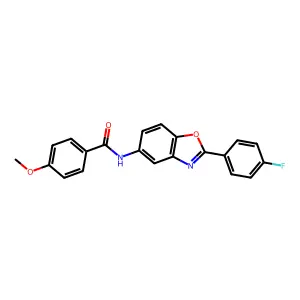 N-[2-(4-fluorophenyl)-1,3-benzoxazol-5-yl]-4-methoxybenzamide structure