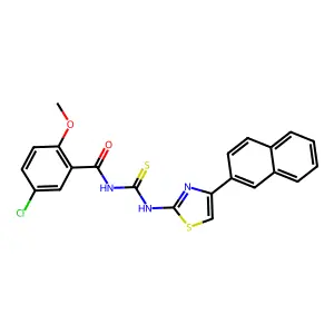 5-chloro-2-methoxy-N-[(4-naphthalen-2-yl-1,3-thiazol-2-yl)carbamothioyl]benzamide structure