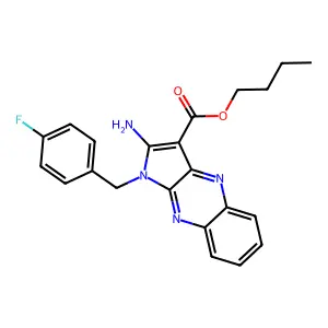 butyl 2-amino-1-(4-fluorobenzyl)-1H-pyrrolo[2,3-b]quinoxaline-3-carboxylate structure